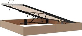 vidaXL Κρεβάτι Αποθήκης Καπουτσίνο 200 x 200 cm Τεχνητό Δέρμα