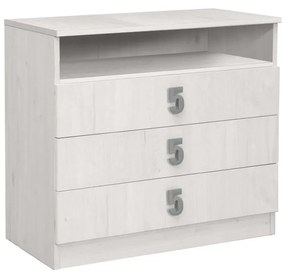 MATIS Συρταριέρα Numero 3F New Ασπρος Δρυς/Γκρι MATISE67278609
