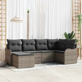 vidaXL Σετ Καναπέ Κήπου 6 pcs Γκρι συνθετικό ρατάν