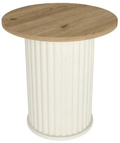 Τραπεζάκι Βοηθητικό Bohema 0265891 Φ50x53,2cm Ivory-Sepet Oak
