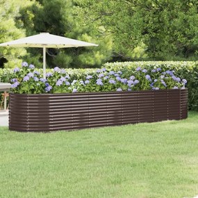 vidaXL Ζαρντινιέρα Καφέ 396x100x68εκ Γαλβανισμένος χάλυβας