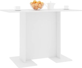vidaXL Τραπεζαρία Λευκή 110 x 60 x 75 εκ. από Επεξ. Ξύλο