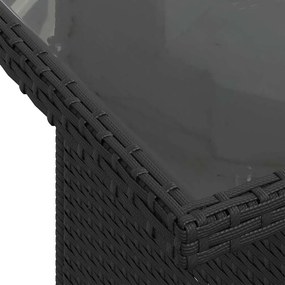 vidaXL Σετ Καναπέ Κήπου με μαξιλάρι 7 pcs Μαύρο Πολυ ράταν