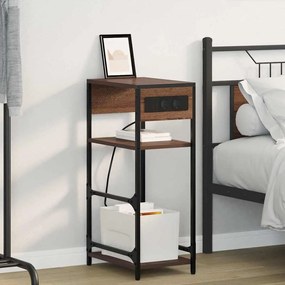 Κομοδίνο Καφέ δρυς 40 x 27 x 76 εκ Επεξεργασμένο ξύλο