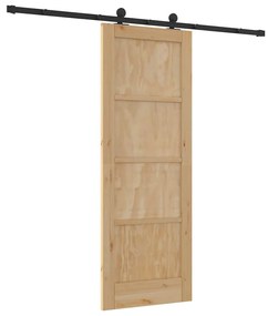 vidaXL Συρόμενη Πόρτα ORKDAL Φυσικό και μαύρο 73.5 x 198.5 εκ.