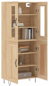 vidaXL Ντουλάπι Sonoma δρυς 69,5 x 34 x 180 εκ. από Επεξεργασμένο Ξύλο