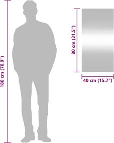 vidaXL Καθρέφτης Επιτοίχιος Ορθογώνιος 40 x 80 εκ.
