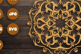 Intra απο ξύλο plywood 3mm-4mm πάχος 3D Floral Mandala για Cricut Δίασταση 30x30 cm INTRAFABR-98434612
