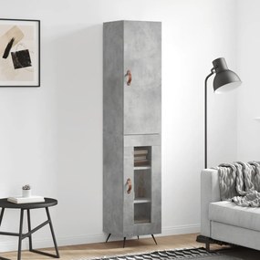 vidaXL Ντουλάπι Γκρι Σκυροδέματος 34,5x34x180 εκ. Επεξεργασμένο Ξύλο