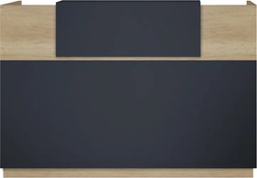 Γραφείο reception Lotus pakoworld σε χρώμα φυσικό - ανθρακί 200x70x110εκ