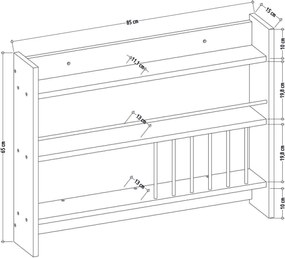 Ράφι Κουζίνας Λευκό KOLIN 85x15x65