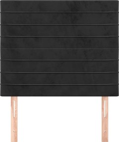 vidaXL Κεφαλάρι Μαύρο Βελούδινο 100x5x118/128 εκ.