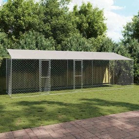 vidaXL Κλουβί σκύλου Ασημί 800 x 200 x 256 εκ. Επικαλυμμένος Χάλυβας