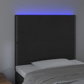Κεφαλάρι Κρεβατιού LED Μαύρο 90x5x118/128 εκ. Βελούδινο 3122322