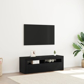 vidaXL Κομοδίνο με LED Μαύρη Δρύς 120x35x40 εκ Επεξεργασμένο Ξύλο