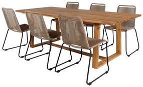 Σετ Τραπέζι και καρέκλες Dallas 3139, Ξύλο, Σχοινί, Ξύλο, Ξύλο: Μπαμπού, Ακακία | Epipla1.gr