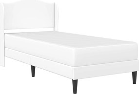 vidaXL Σκελετός Κρεβατιού με κεφαλάρι Λευκό 90 x 190 cm Τεχνητό Δέρμα