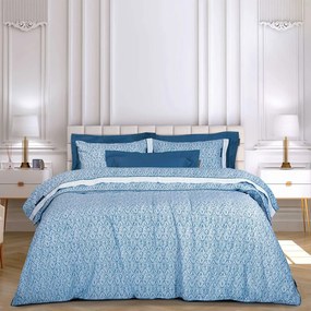 Σετ Σεντόνια Βαμβακοσατέν King 260x280εκ. Εssential 2268 Μπλε-Λευκό Greenwich Polo Club