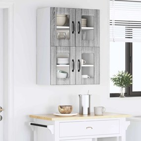 vidaXL Ραφιέρα τοίχου LUCCA 2 τμχ. Γκρι Sonoma Επεξεργασμένο Ξύλο