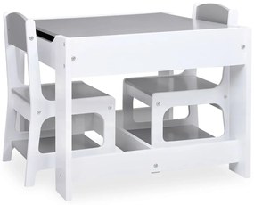 vidaXL Παιδικό Τραπέζι με 2 Καρέκλες Λευκό από MDF