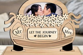 Σετ των 2 Intra απο ξύλο plywood 3mm-4mm πάχος – Δώρο με κορνίζα φωτογραφιών αυτοκινήτου γάμου Δίασταση 20x20 cm INTRAFABR-105812883