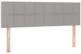 vidaXL Κρεβάτι Boxspring με Στρώμα Ανοιχτό Γκρι 140x190 εκ. Υφασμάτινο