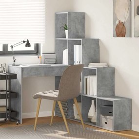 vidaXL Γωνιακό γραφείο Γκρι σκυροδέματος 101.5 x 149.5 x 149.5 εκ.