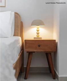 Φωτιστικό επιτραπέζιο μεταλλικό ματ Nextdeco μπεζ Υ29xØ20εκ.