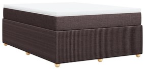 vidaXL Κρεβάτι Boxspring με Στρώμα Σκούρο Καφέ 140x200 εκ Υφασμάτινο