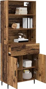 vidaXL Highboard 2 pcs Παλιό Ξύλο 69,5 x 32,5 x 180 εκ