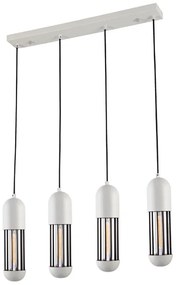 ΚΡΕΜΑΣΤΟ Φ/Σ 4ΧΕ27 ΛΕΥΚΟ ΜΕΤΑΛΛΙΚΟ 65X8XH120CM LAB ACA HM174P65WH