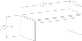Stewehome Τραπέζι σαλονιού ορθογώνιο μοντέρνο 44x90 cm