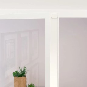 Εσωτερική Πόρτα Λευκή 83x201,5 εκ. Ψημένο Γυαλί&amp;Λεπτό Αλουμίνιο - Λευκό