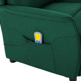 vidaXL Καρέκλα μασάζ Σκούρο Πράσινο 67.5 x 93.5 x 101.5 εκ ύφασμα