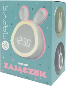 Φωτιζόμενο Ηλεκτρονικό Ξυπνητήρι Κουνελάκι Λευκό