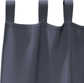 vidaXL Κουρτίνες Μαύρης Ύφανσης με Δαχτυλίδια 2 pcs Ανθρακί