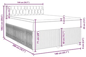 Κρεβάτι Boxspring με Στρώμα Σκούρο Πράσινο 140x200εκ. Βελούδινο - Πράσινο