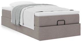 VidaXL Οθωμανικό κρεβάτι με στρώμα Taupe 90x200cm ύφασμα