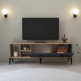 Έπιπλο Τηλεόρασης Sapphire Δρυς / Ανθρακί DECLOS 150x35x18
