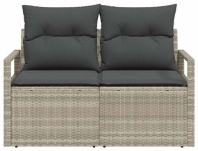 vidaXL Καναπές Κήπου με μαξιλάρι Γκρι 120 x 62 x 69εκ συνθετικό ρατάν