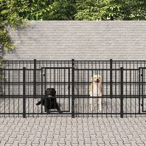 Κλουβί Σκύλου Εξωτερικού Χώρου 18,77 μ² από Ατσάλι - Μαύρο