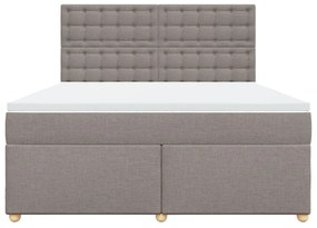 Κρεβάτι Boxspring με Στρώμα Taupe 180x200 εκ. Υφασμάτινο - Μπεζ-Γκρι