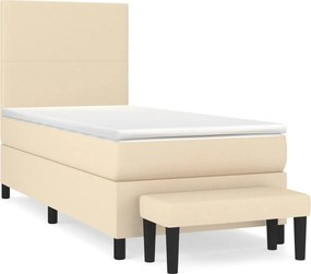 vidaXL Κρεβάτι Boxspring με Στρώμα Κρεμ 80 x 200 εκ. Υφασμάτινο