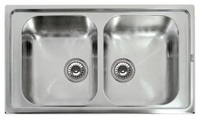 Karag BL 887 Νεροχύτης Κουζίνας Διπλός Inox Σατινέ Ανοξείδωτο Ατσάλι 860 x 500 mm