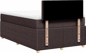 vidaXL Κρεβάτι Boxspring με Στρώμα Σκούρο Καφέ 120x200 εκ. Υφασμάτινο
