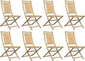 vidaXL Πτυσσόμενες Καρέκλες 8 τεμ. 46x66x99 εκ. Μπαμπού