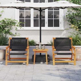 vidaXL Εξωτερικά Έπιπλα 2 pcs Μαύρο 78 x 67 x 73εκ. Μασίφ ξύλο ακακίας
