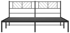 vidaXL Πλαίσιο Κρεβατιού με Κεφαλάρι Μαύρο 183 x 213 εκ. Μεταλλικό