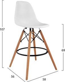 ΣΚΑΜΠΟ ΜΠΑΡ RENATA HM0173.01 ΛΕΥΚΟ 58x56x107Υ εκ.