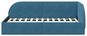 vidaXL Κρεβάτι Γωνίας με κεφαλάρι Μπλε 80 x 200 cm Βελούδο